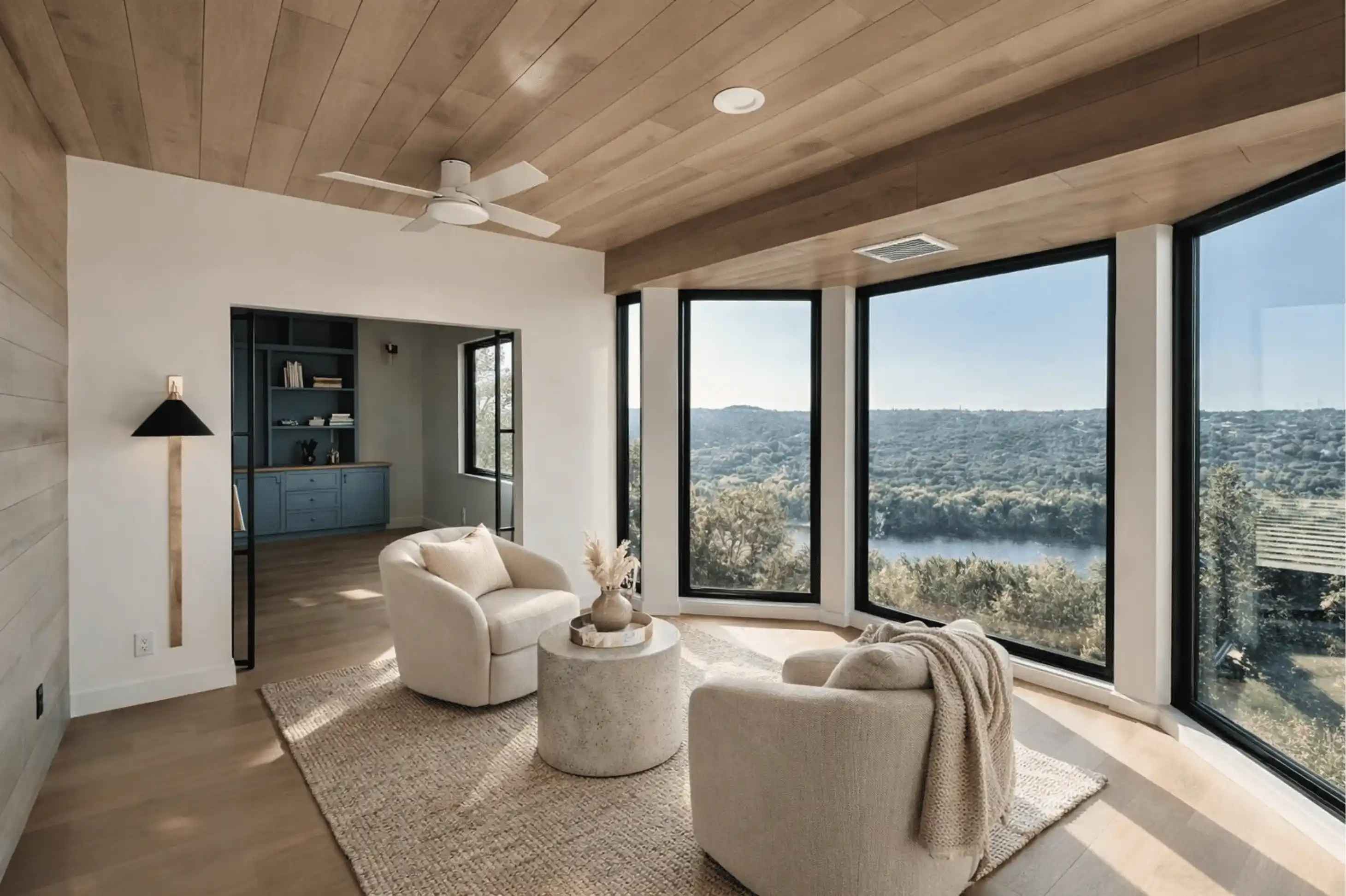 Interior living space with view